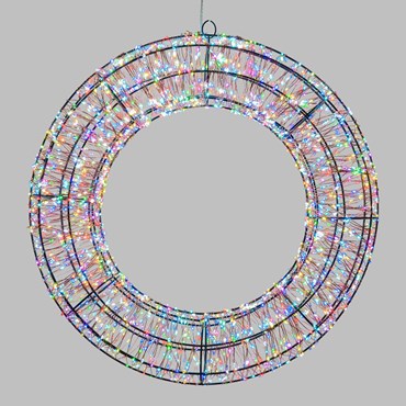 Corona 3D Marrone Ø 55 cm, 3000 Micro led alta densità RGB cambiacolore, uso interno