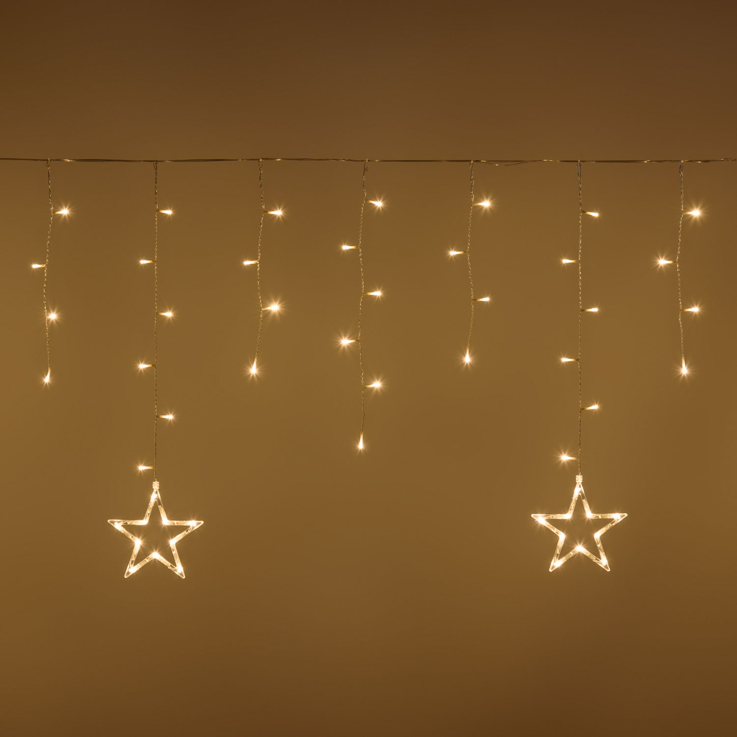 icicle lights with stars