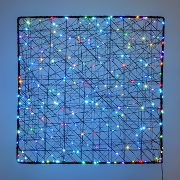 Pannello quadrato in metallo marrone, 50 cm, 240 micro led RGB cambiacolore