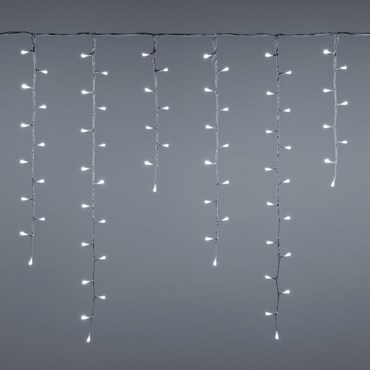 Eisregen Lichterkette Schneefall Effekt, 3,6 x h 0,8 m, 288 LEDs kaltweiß, weißes Kabel