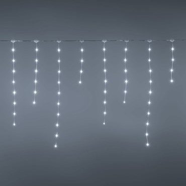 Eisregen Lichterkette 5,12 x h 0,75 m, 224 Lichtperlen ultra hell, kaltweiß, verlängerbar