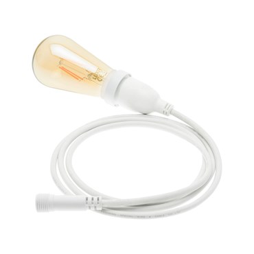 Hängende LED-Edison Birne 4 Watt Ø 64 mm, weißes Kabel