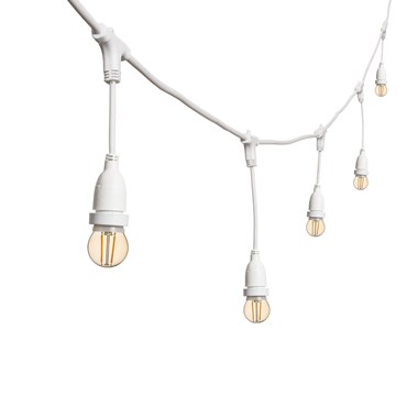 5m Festoon Pendant Lights h. 30cm, 8 LED Bulbs Ø 45mm, White Cable, Connectable, Vintage Led Pro Series