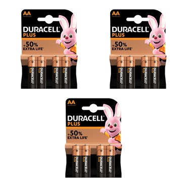 Batterie stilo AA Duracell Plus, set di 12