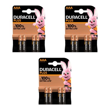 Batterie ministilo AAA Duracell Plus, set di 12