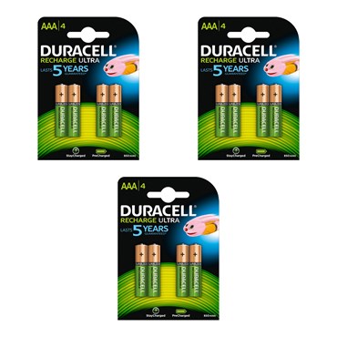 12er Batterie-Set Typ AAA Duracell DU77 wiederaufladbar 