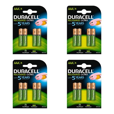 16er Batterie-Set Typ AAA Duracell DU77 wiederaufladbar 