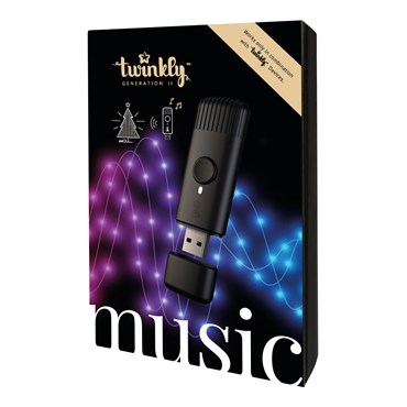 Twinkly Music, Microphone digitale pour la synchronisation musicale USB des décorations Twinkly, utilisation en intérieur