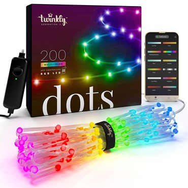 Twinkly Dots Lichterkette 10 m, 200 RGB LEDs, transparentes Kabel