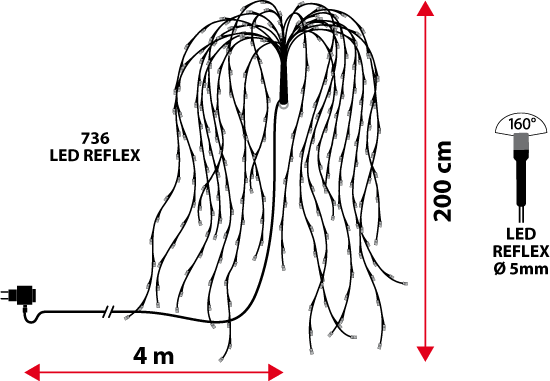 LOTTI Branches lumineuses saule pleureur à suspendre - H. 120 cm - Cuivré  pas cher 