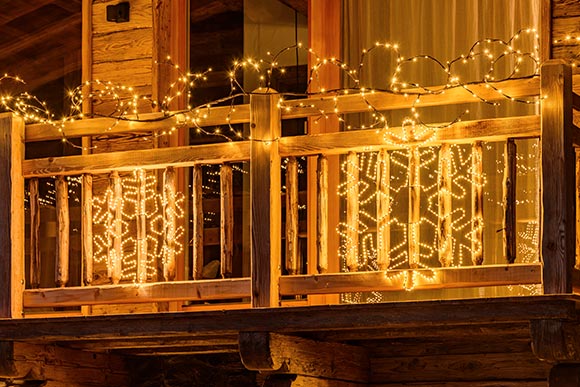 Weihnachtsbeleuchtung 2022 LED-Schneeflocken Balkon