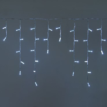 Eiszapfen-Lichterkette 3 x h 0,6 m, 96 Maxi LEDs kaltweiß, transparentes Kabel, erweiterbar